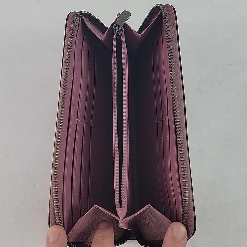 Coach Outlet Pink‎ Pebbled Leather Women's Wristlet
